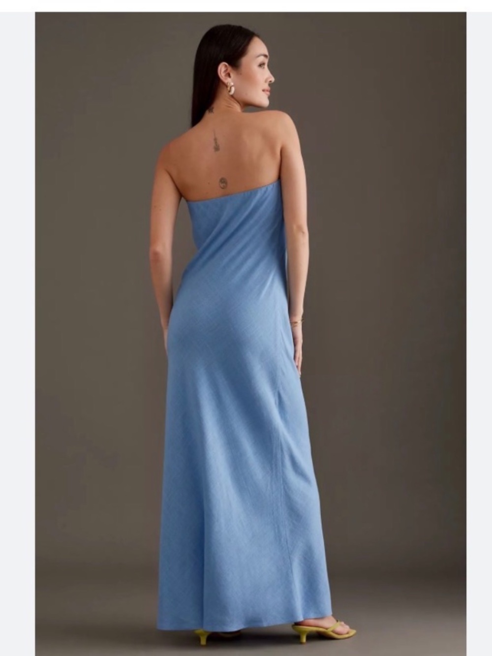 Anthropologie Fleur Strapless Maxi Slip Dress Sky Blue NWT SZ M - Picture 3 of 8